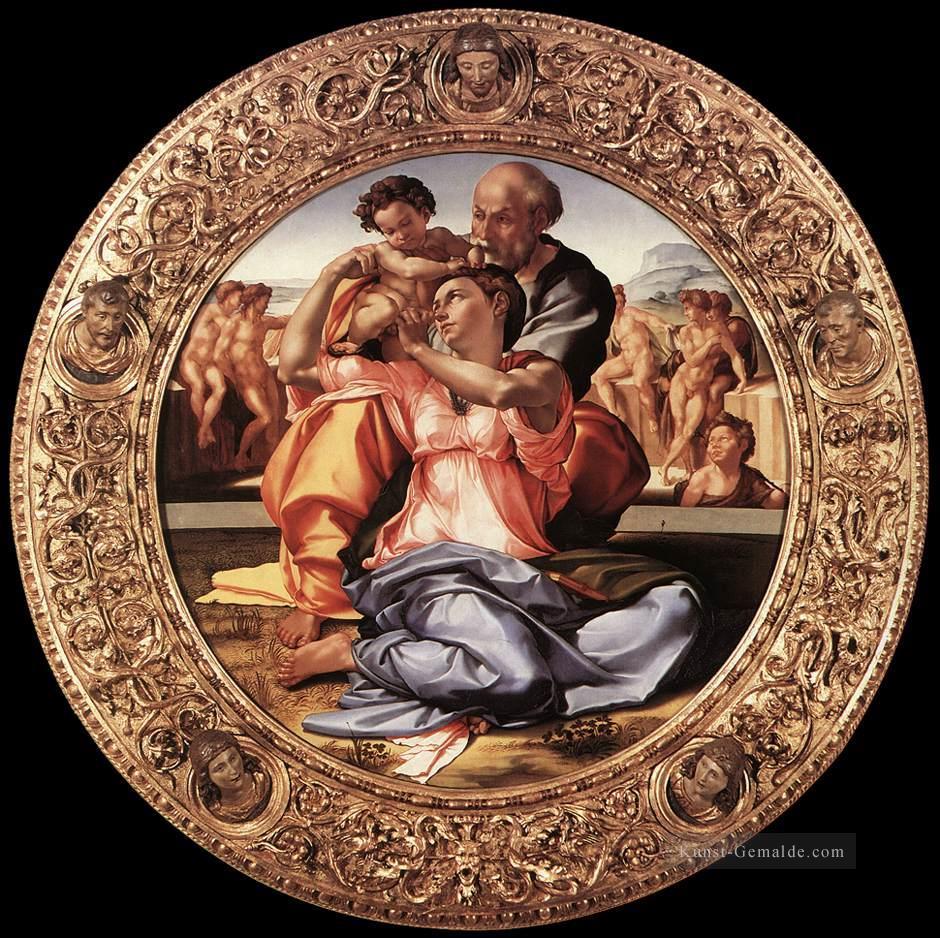 Die Doni Tondo Hochrenaissance Michelangelo gerahmt Ölgemälde